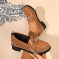 Women's Chic Metallic Chain Loafers
