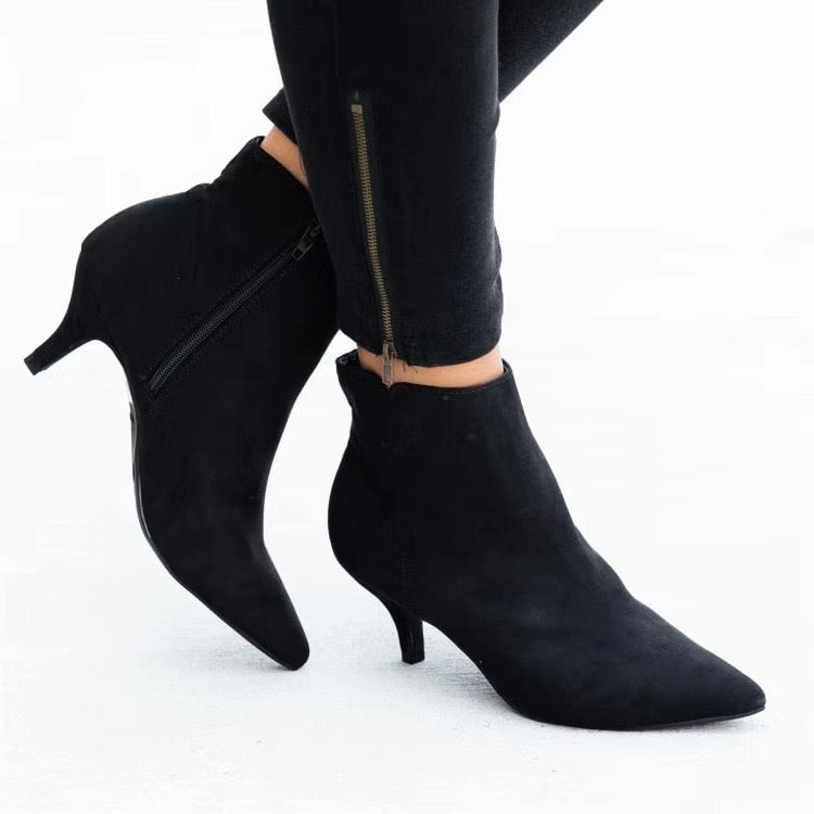 Women's Solid Color Stiletto Heel Ankle Boots