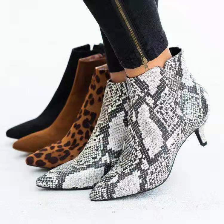 Women's Solid Color Stiletto Heel Ankle Boots