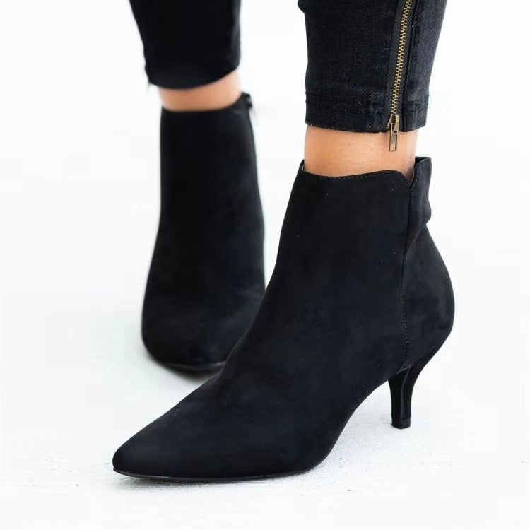 Women's Solid Color Stiletto Heel Ankle Boots