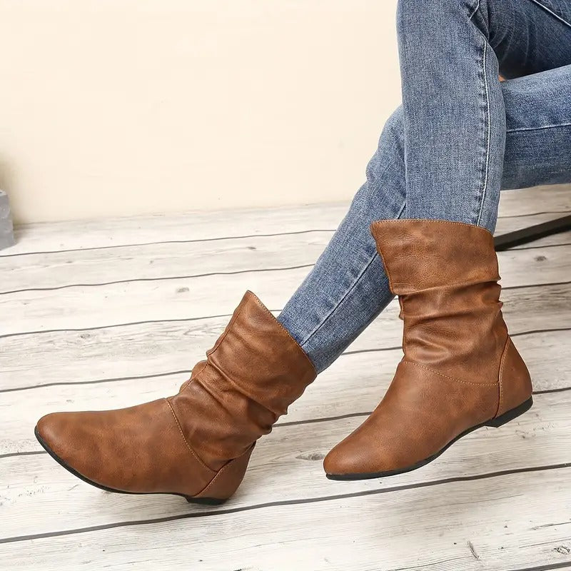 Women's Solid Color Trendy Boots