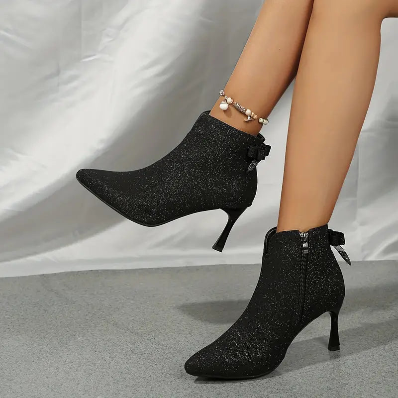 Women's Zip Up Chic Bowknot Boots
