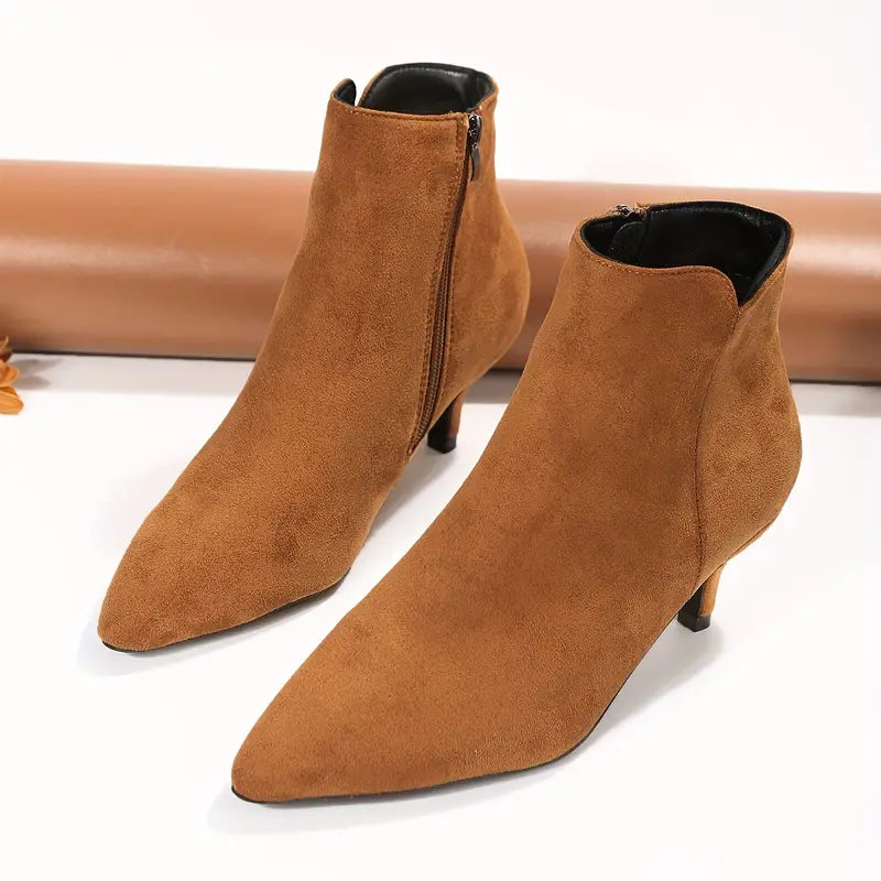 Women's Solid Color Stiletto Heel Ankle Boots