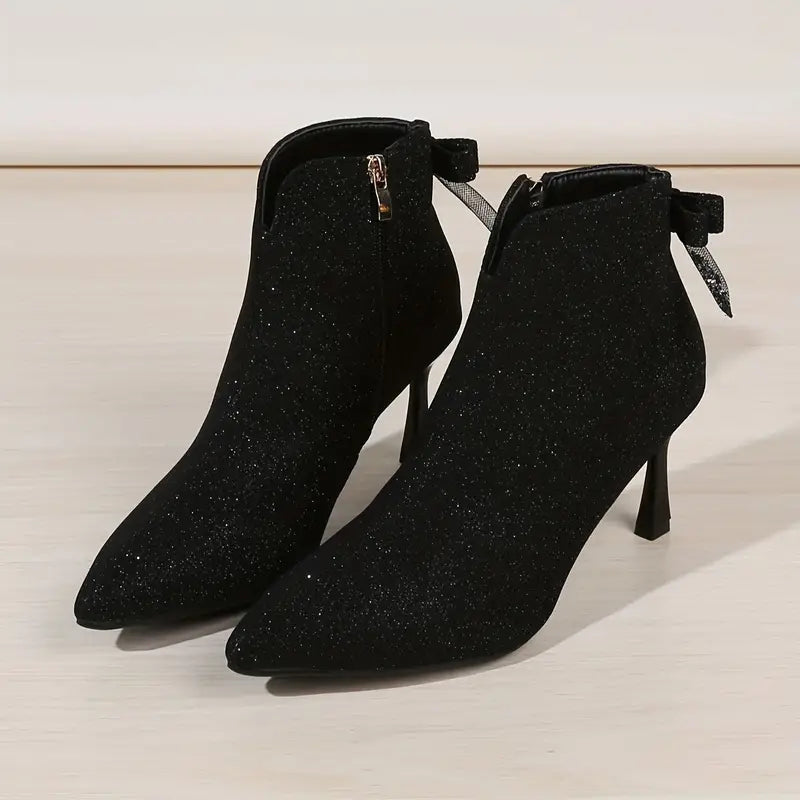 Women's Zip Up Chic Bowknot Boots